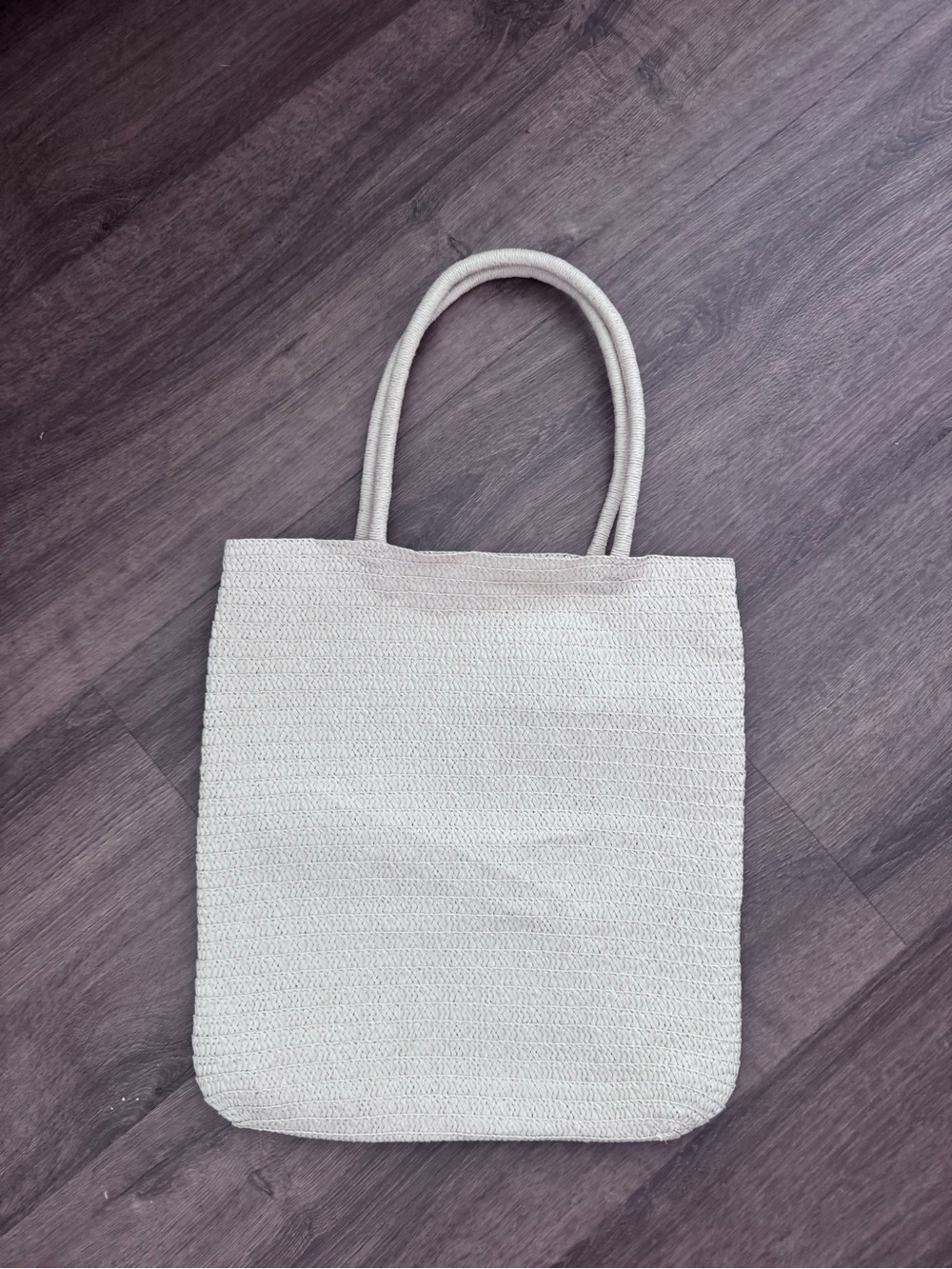 Women's Cream Woven Raffia Beach Tote Bag